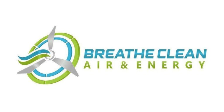 The logo for Breathe Clean Air & Energy dryer vent cleaning company.