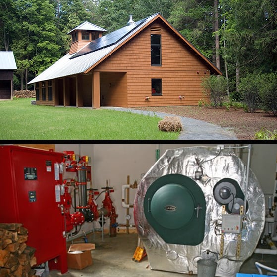 Image of Billings Farms Forest Service building and mechanical room at Woodstock, VT